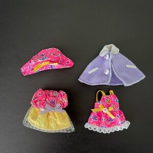 Vintage 90s Mattel Barbie Kelly Fashion Avenue Outfit Set Dress Hat Cape